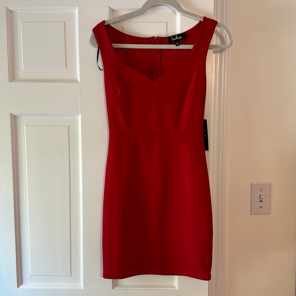 Red mini dress